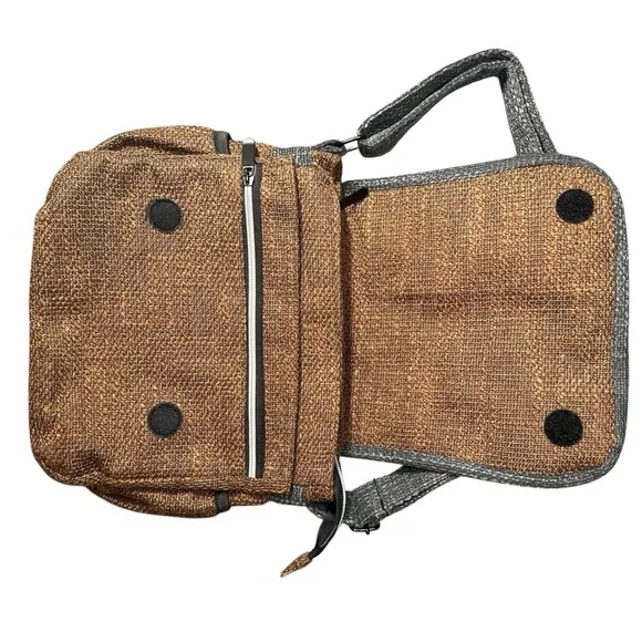 Dime Bags 11 Brown Hemp Mini Messenger - Tablet Sleeve, Smell Proof- Unisex